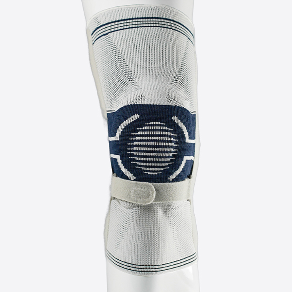 This medical knee bracer combines durable nylon with flexible silicone to provide stable support during rehabilitation.